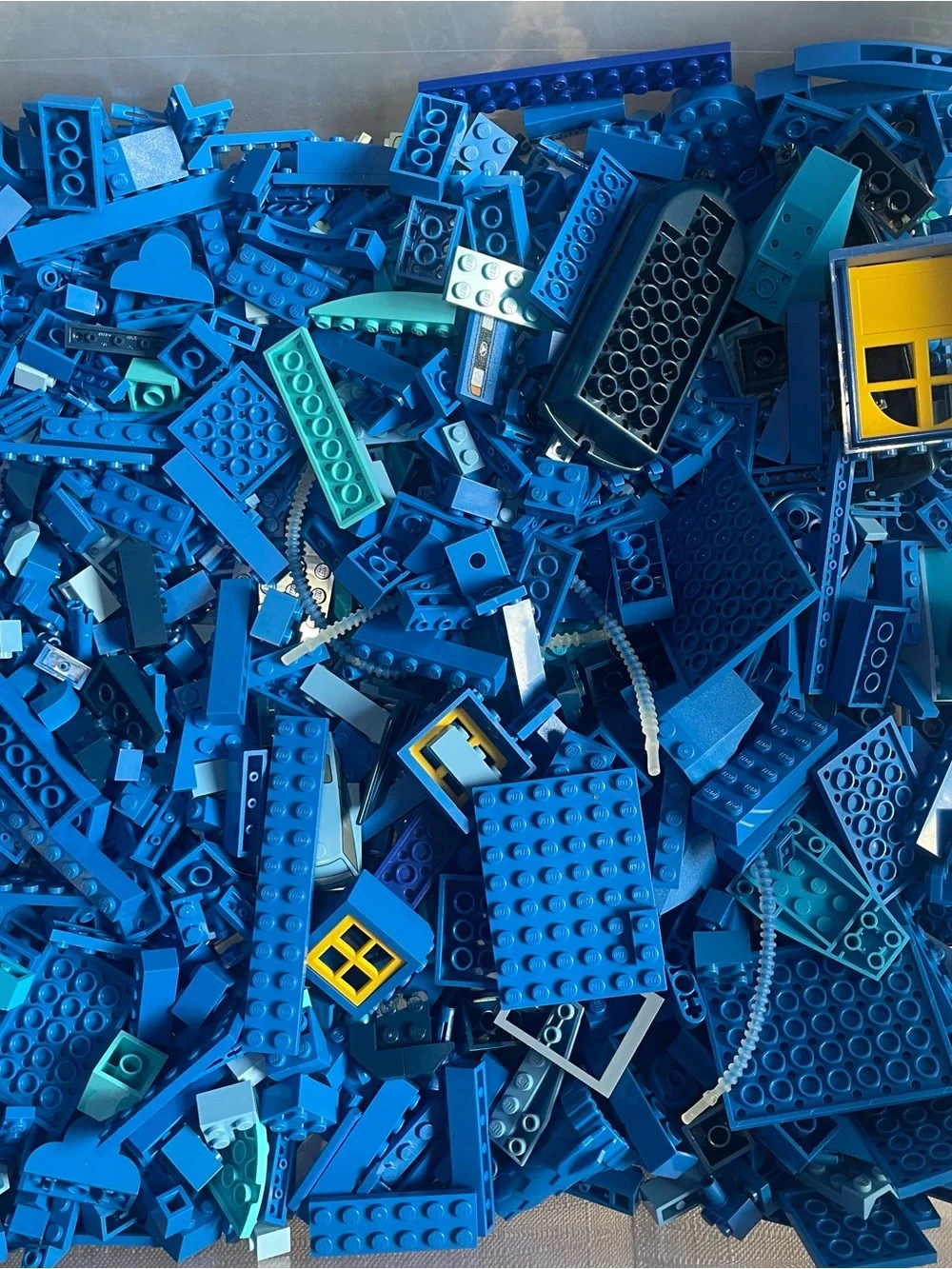 3+ Pounds Blue Lego Pieces, Assorted Pieces